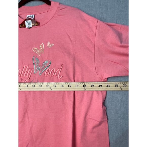 Anvil Women's Pre-Shrunk BFLT Tee GR8 Ragz NSE Large Dolly Wood Pink Shirt VTG - Picture 5 of 7
